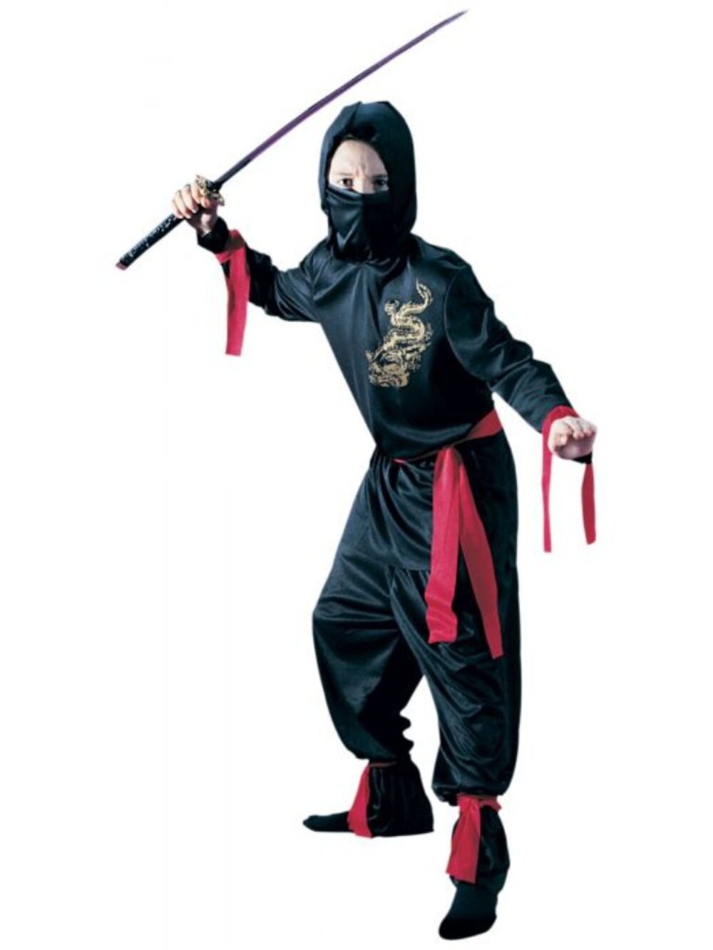 Fun World Black Ninja Kids Costume S M L Halloween Dragon